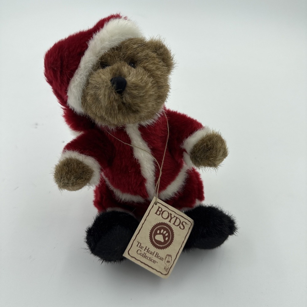 Boyds Head‎ Bean Collection 573000 Kringles Plush Stuffed 7" Animal Bear Santa